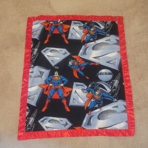 Superman Fleece Blanket with Red Trim